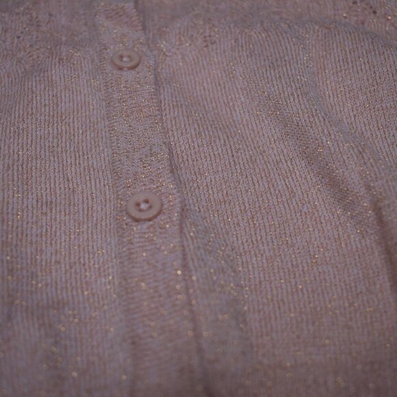 Little Girls Cardigan Sweater Pink  Size 3T Shimmer Ruffled - Picture 3 of 8